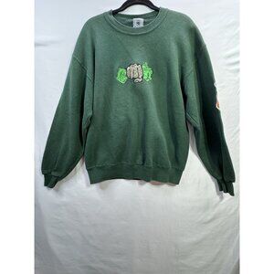 VTG ILLIG Y2K Graphic Sweatshirt / Cash & Leprechaun Green Sz L